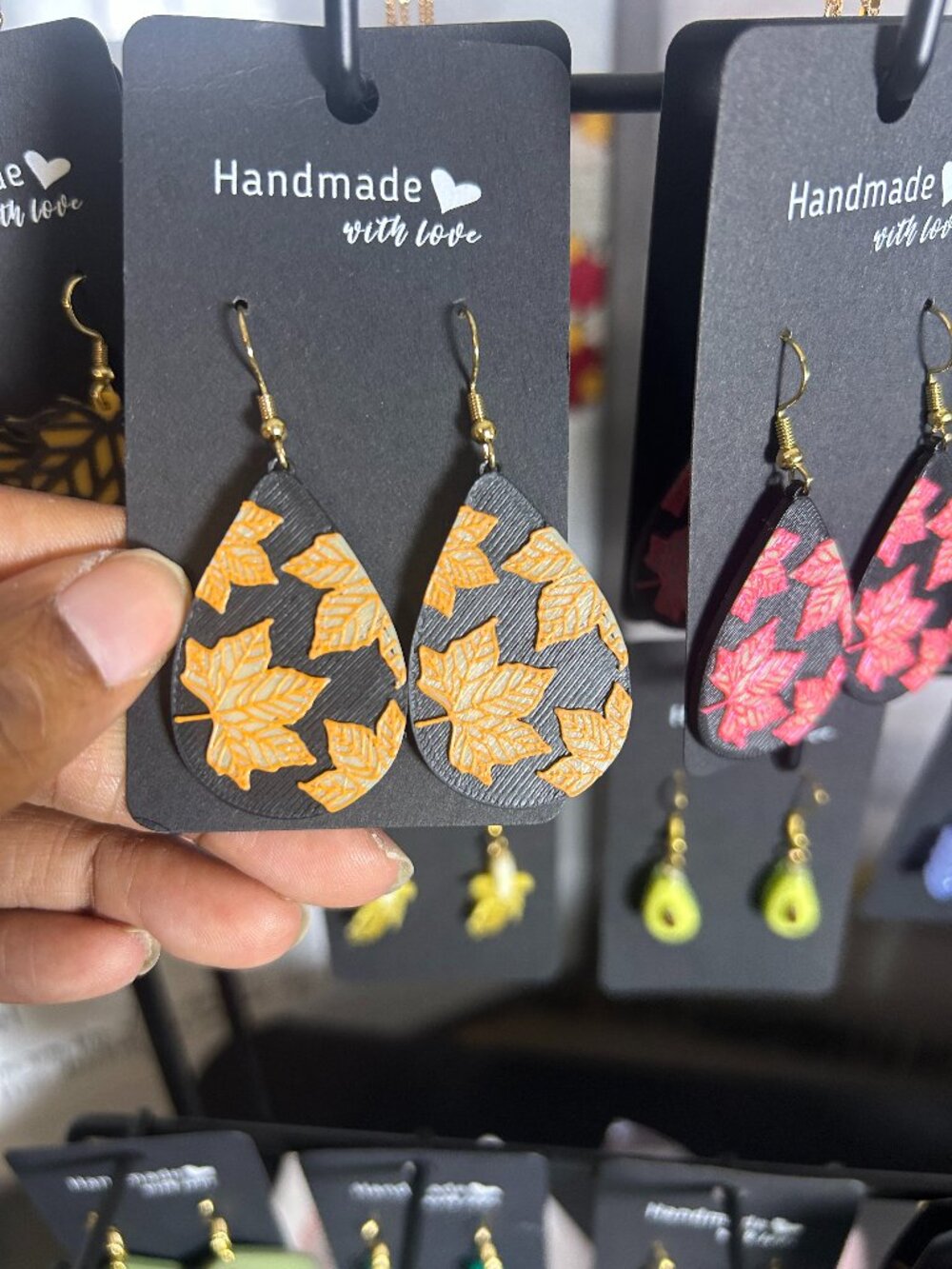 Fall Orange Leaf Earrings